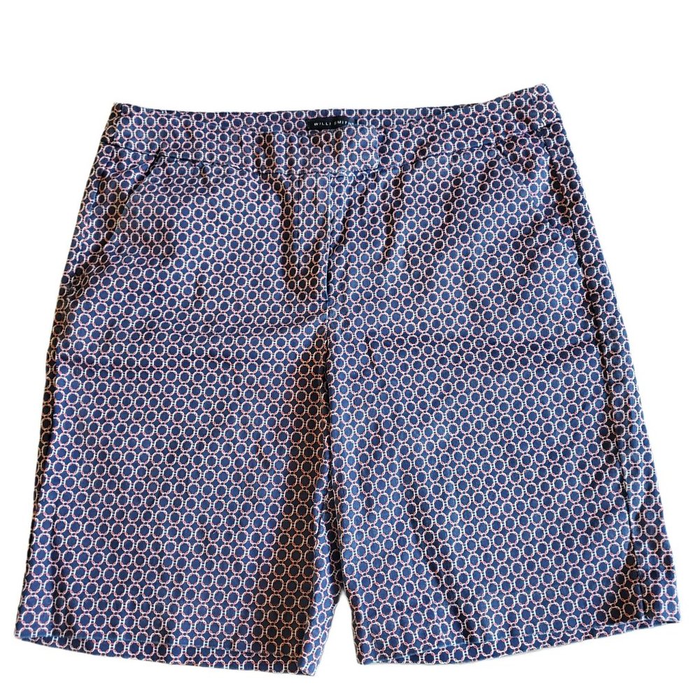 Willi Smith Womens Shorts Sz 10 Navy Coral Print